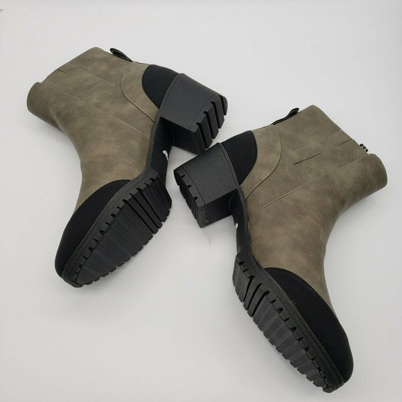 NEW Dr Scholls Level Best Boots ankle heeled booties Olive brown womens sz 8.5 - Picture 5 of 9